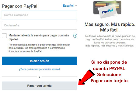 Paypal pagar con tarjeta